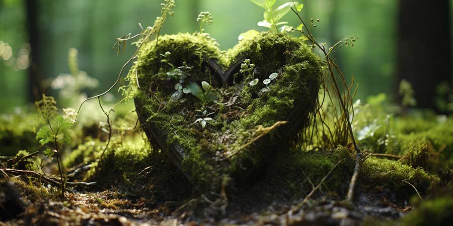 A green heart in the woods